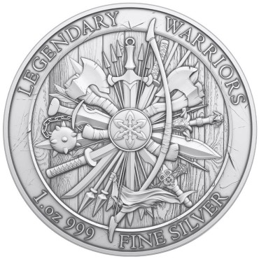 Серебряный раунд 1oz Легендарные Воины: Ахиллес США