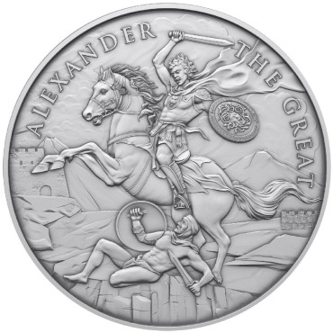 Серебряный раунд 1oz Легендарные Воины: Александр Великий США