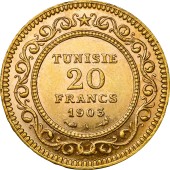 Купить-Золотая монета 20 франков 1903 Тунис в Киеве с доставкой по всей Украине