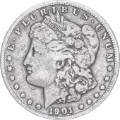 Серебряная монета Доллар Моргана 1 доллар (1879,1882,1885,1892,1896,1901) США