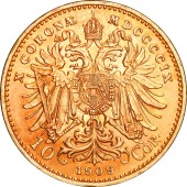 Золотая монета 10 Крон 1909 Австрия