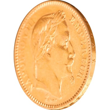 Золотая монета Наполеон III 20 франков 1863 Франция