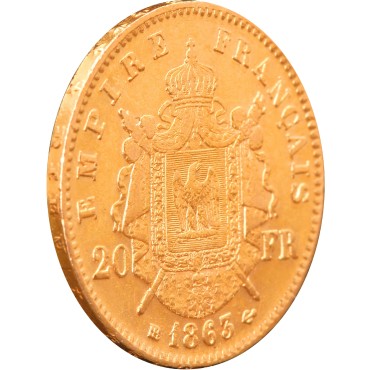 Золота монета Наполеон III 20 франків 1863 Франція