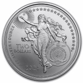 Серебряная монета 1oz Иконы Инноваций: Вильям Шекспир 2 доллара 2024 Ниуэ