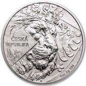 Срібна монета 1oz Чеський Лев 2 долари 2024 Ніуе