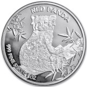 Серебряная монета 1oz Красная Панда 5000 франков КФА 2024 Чад