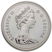 Серебряная монета Череп Бизона 1 доллар 1982 Канада