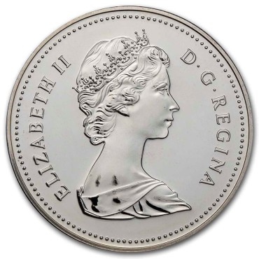 Серебряная монета Череп Бизона 1 доллар 1982 Канада