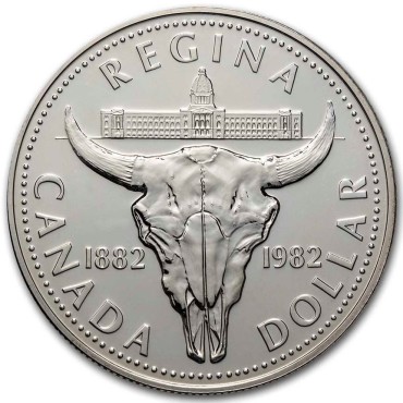 Купити-Срібна монета Череп Бізона 1 долар 1982 Канада у Києві з доставкою по всій Україні