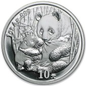 Серебряная монета 1oz Китайская Панда 10 юань 2005 Китай