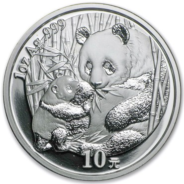 Срібна монета 1oz Китайська Панда 10 юань 2005 Китай
