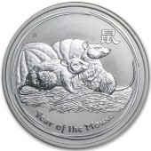 Срібна монета 1/2oz Рік Миші (Щура) 50 центів 2008 Австралія