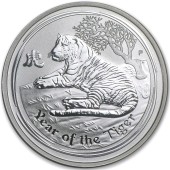 Серебряная монета 1/2oz Год Тигра 50 центов 2010 Австралия