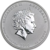 Серебряная монета 1/2oz Год Тигра 50 центов 2010 Австралия