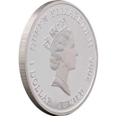 Срібна монета 1oz Автомобіль "63 Corvette Sting Ray" 1 долар 2006 Тувалу (кольорова)