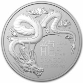 Серебряная монета 1oz Год Дракона 1 доллар 2024 Австралия