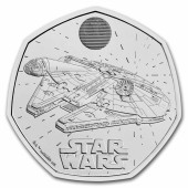 Монета Зоряні Війни: Тисячолітній Сокіл 50 пенсів 2024 Великобританія