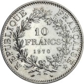 Серебряная монета 10 франков 1965-1970 год Франция
