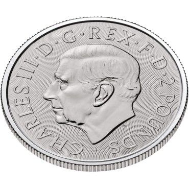 Серебряная монета 1oz Британский Лев и Американский Орел 2 английских фунта 2024 Британия