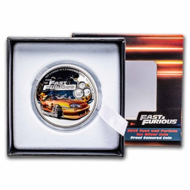 Серебряная монета 1oz Форсаж 2 доллара 2023 Ниуэ (Proof, цветная)