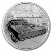 Серебряная монета 1oz Форсаж 2 доллара 2023 Ниуэ (Рутениевое покрытие)