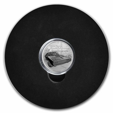 Серебряная монета 1oz Форсаж 2 доллара 2023 Ниуэ (Рутениевое покрытие)