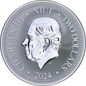 Серебряная монета 1oz Маори 2 доллара 2024 Ниуэ