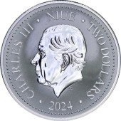 Серебряная монета 1oz Феникс 2 доллара 2024 Ниуэ (Prooflike)