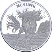 Серебряная монета 1oz Мустанг 5 долларов 2024 Токелау (Prooflike)