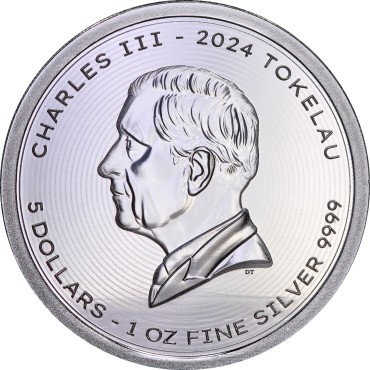 Срібна монета 1oz Хай Живе Людство "Vivat Humanitas" 5 доларів 2024 Токелау