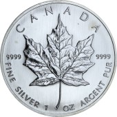 Серебряная монета 1oz Кленовый Лист 5 долларов 2007 Канада