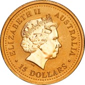 Золота монета 1/10oz Рік Дракона 15 доларів 2000 Австралія