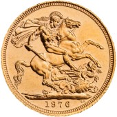 Золота монета Соверен Єлизавети II 1976 Великобританія