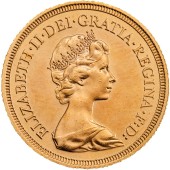 Золота монета Соверен Єлизавети II 1976 Великобританія