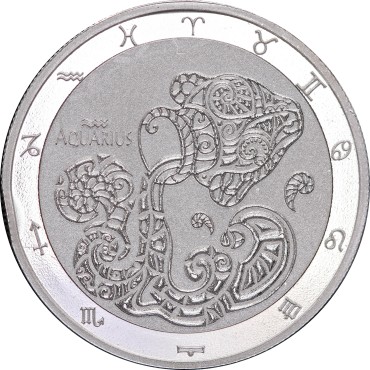 Срібна монета 1oz Водолій 5 доларів 2022 Токелау