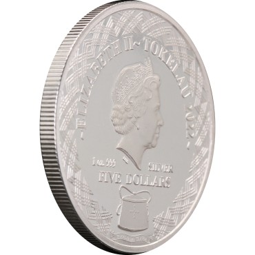 Серебряная монета 1oz Водолей 5 долларов 2022 Токелау