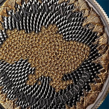 Купити-Срібна монета 1oz Україна Земля Cвободи 1000 Сатоші 2024 Сполучені Крипто Штати (позолота) у Києві з доставкою по всій Ук