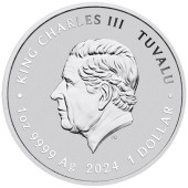 Серебряная монета 1oz Черепашки-Ниндзя 40 лет 1 доллар 2024 Тувалу