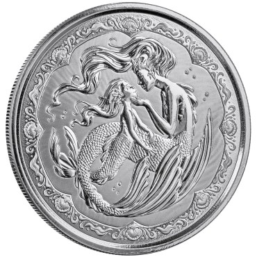 Серебряная монета 1oz Русалки Мама и Дочь 2 тала 2023 Самоа