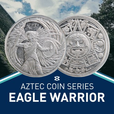Серебряный раунд 1oz Орел-Воин Ацтеков США