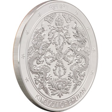 Серебряная монета 5oz Год собаки 1500 нгултрумов 2006 Бутан