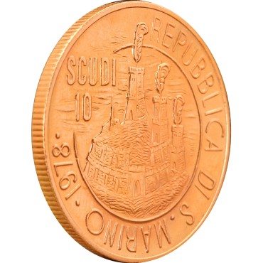 Золота монета Свобода 10 скудо 1978 Сан-Марино