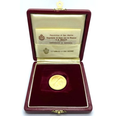 Золотая монета Мир 5 скудо 1979 Сан-Марино