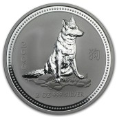 Серебряная монета 2oz Год собаки 2 доллара 2006 Австралия