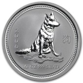 Срібна монета 1/2oz Рік собаки 50 центів 2006 Австралія