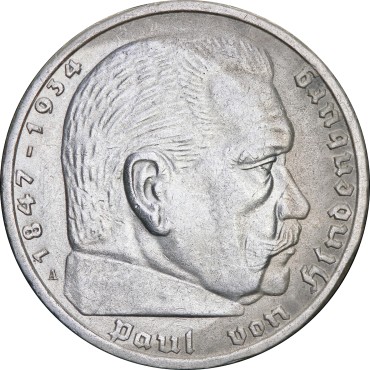 Срібна монета 5 рейхсмарок 1936 Німеччина – Третій Рейх