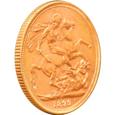 Золотая монета Соверен Виктории 1899 Великобритания