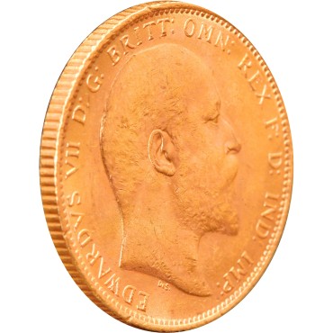 Золотая монета Соверен Эдуарда VII 1 Английский Фунт 1904 Великобритания