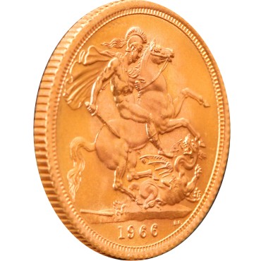 Золота монета Соверен Єлизавети II 1966 Великобританія