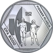 Срібна монета 1oz "Послання із Землі" Табличка Піонерів 50-річчя 5000 франків КФА 2022 Чад